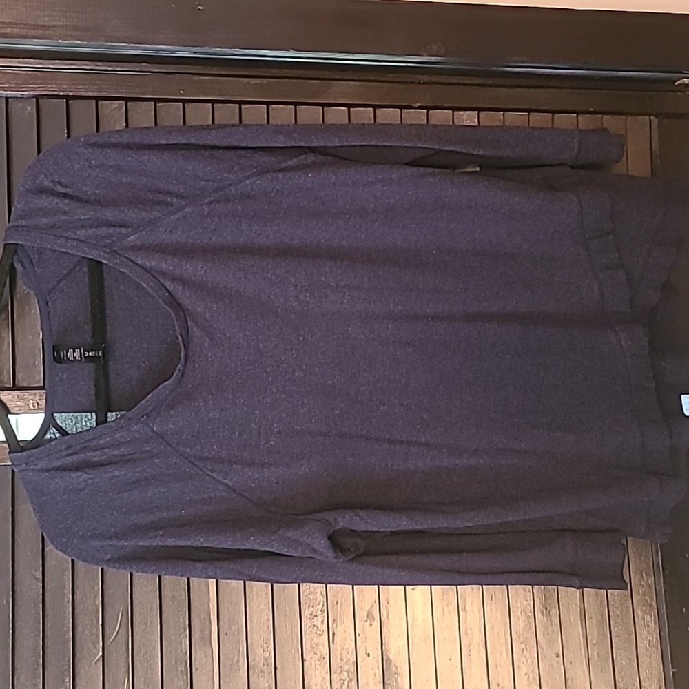 Long Sleeved Yoga Shitrt, dark blue, Size 1X
